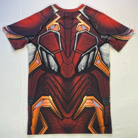 Mens Iron Man Avengers Short Sleeve Compression Top Gym T-Shirt Size L - Picture 3 of 7